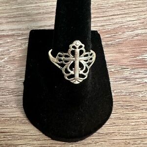 Silver Openwork Filigree Ring Sz 7.75